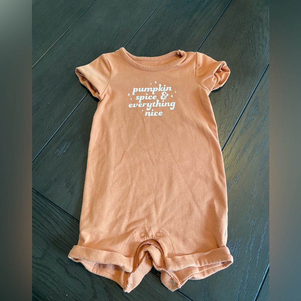 Cat & Jack Pumpkin Spice Themed Baby One Piece
